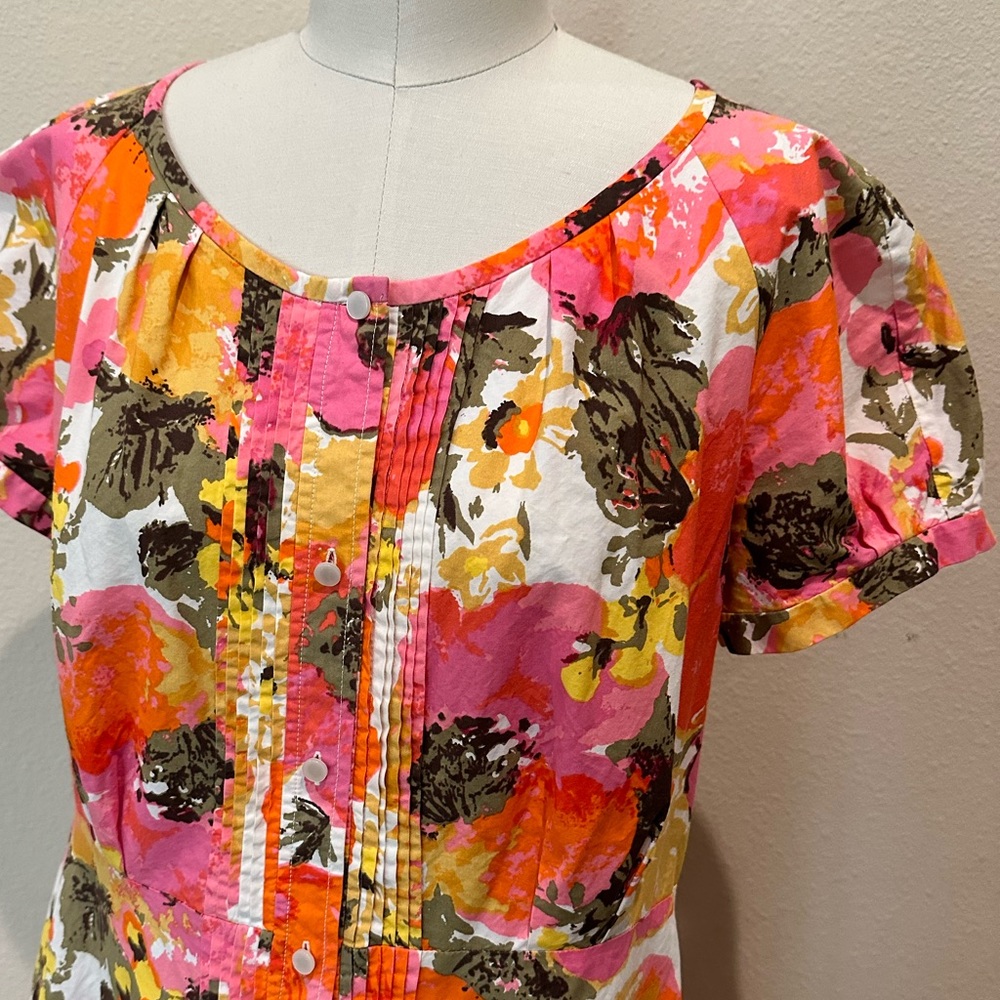 Pink Floral Shirt Dress